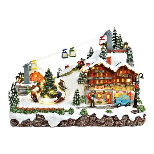 Winterliche szene mit seilbahn - szene,