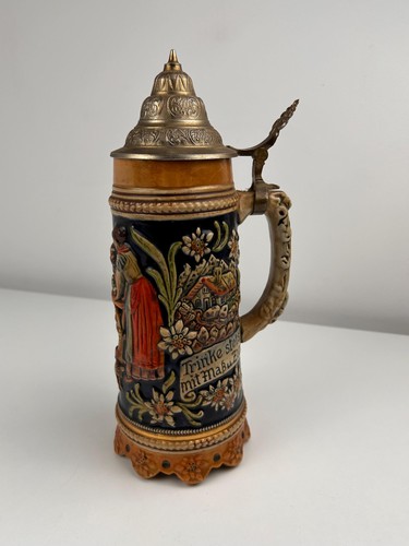 Bierkrug mit spieluhr - mit, steingut