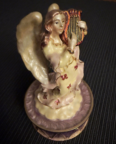 Vintage spieluhr engel figur - vintage,